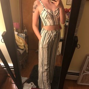 American Eagle two piece striped set